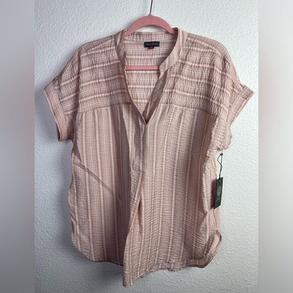 Vince Camuto stiped button rose shirt - Picture 1 of 5